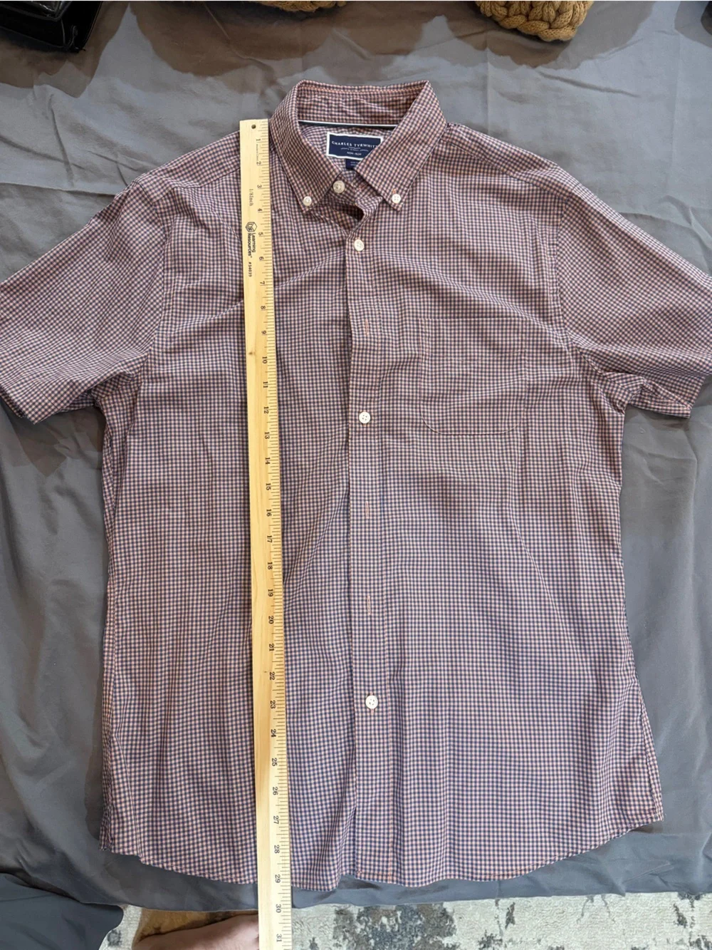 Charles Tyrwhitt Classic Short-Sleeve Button-Down Shirt in Check